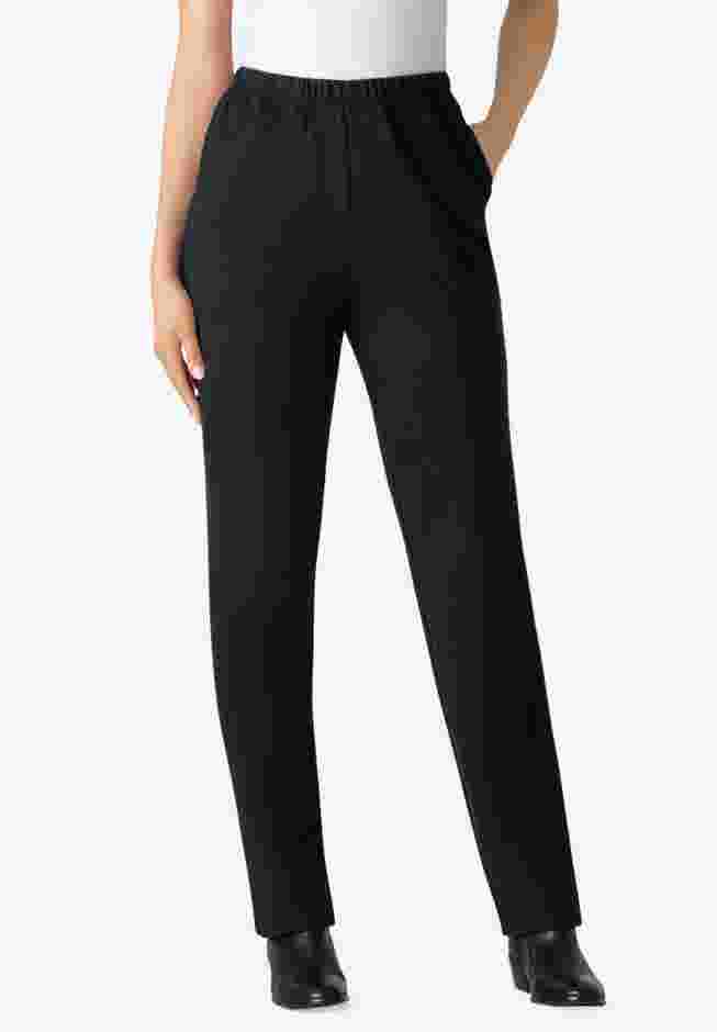 Women's Plus-Size Straight-Leg Stretch Ponte-Knit Pull-On Pants image number 0