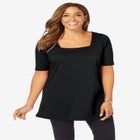 Stretch Cotton Square Neck Tunic image number null