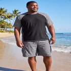 Cling-Free Raglan Short Sleeve Swim Shirt image number null