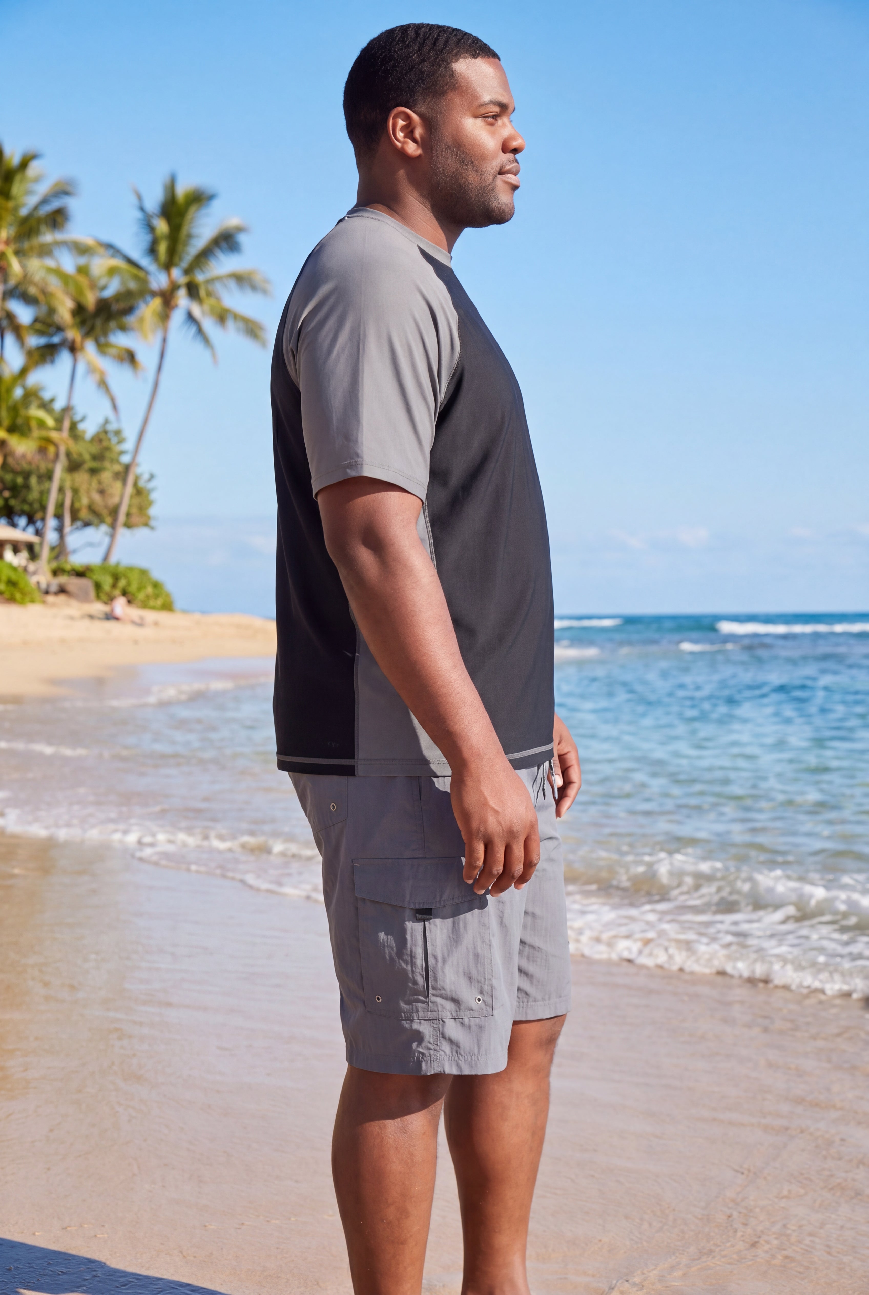Cling-Free Raglan Short Sleeve Swim Shirt image number 2