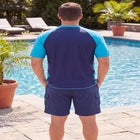 Cling-Free Raglan Short Sleeve Swim Shirt image number null