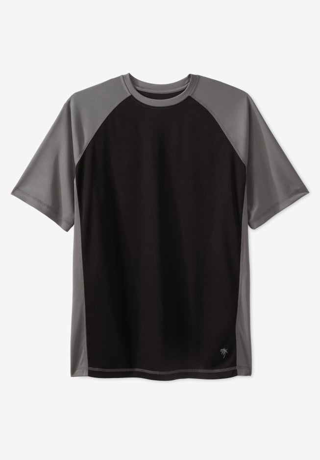 Cling-Free Raglan Short Sleeve Swim Shirt image number 0
