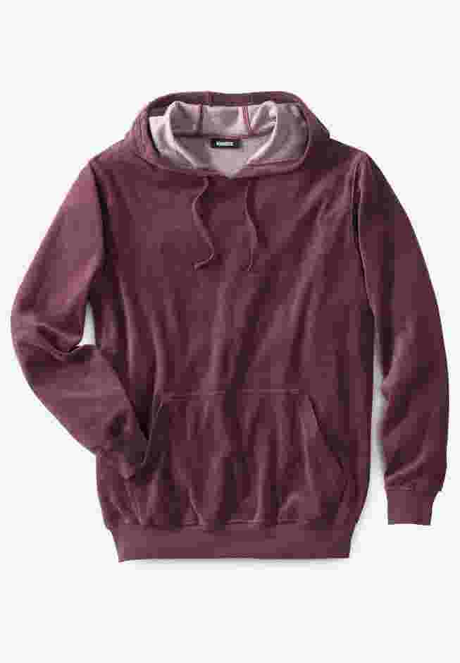 Velour Long-Sleeve Pullover Hoodie image number 0