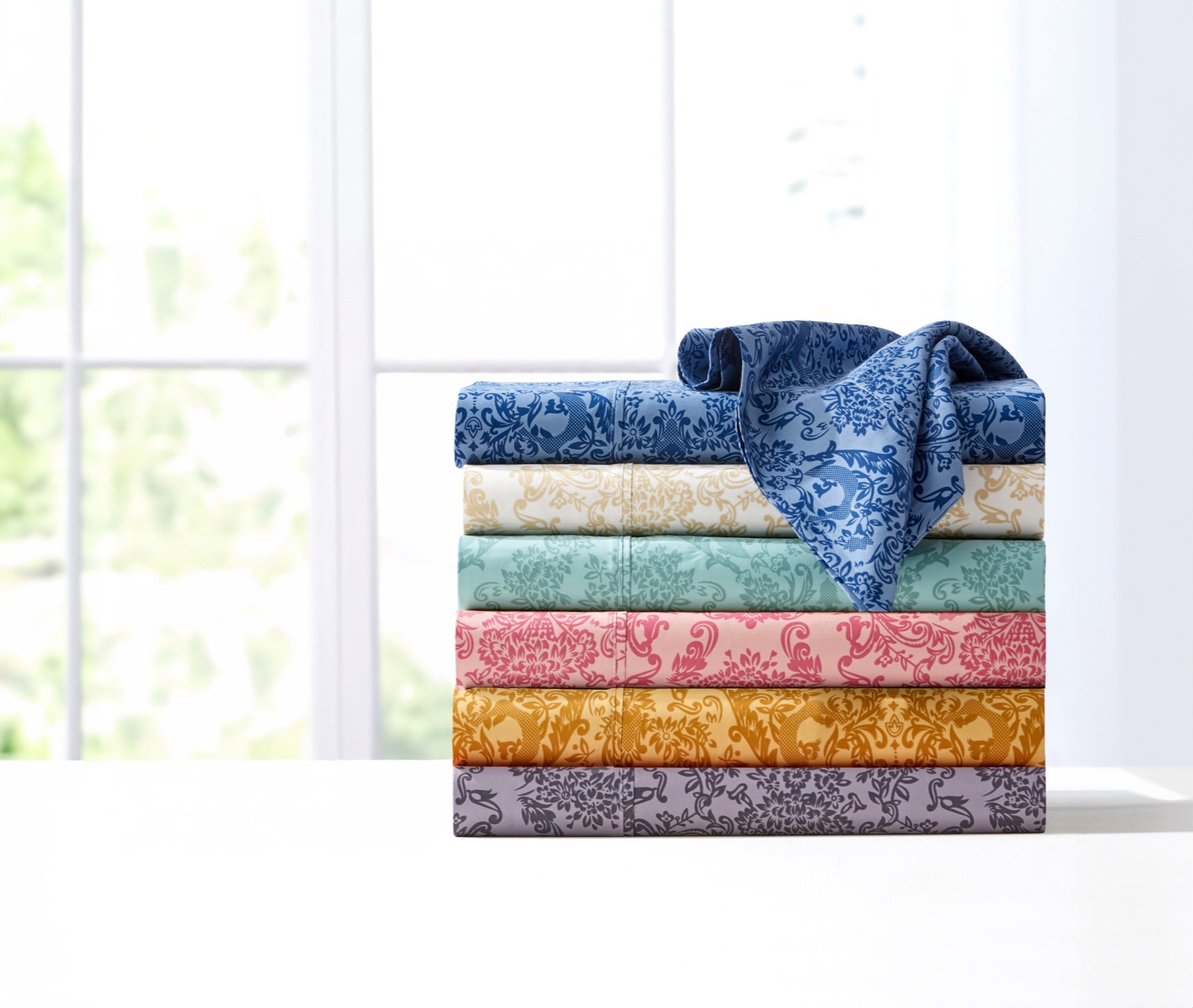 Printed Damask 6-PC. Sheet Set image number 1