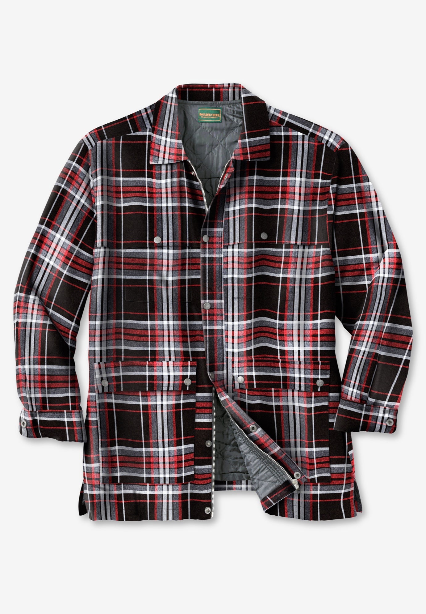 Flannel Full Zip Snap Closure Renegade Shirt Jacket image number 0