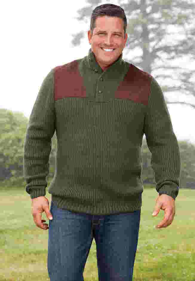 Patch Sweater with Mock Neck image number 2