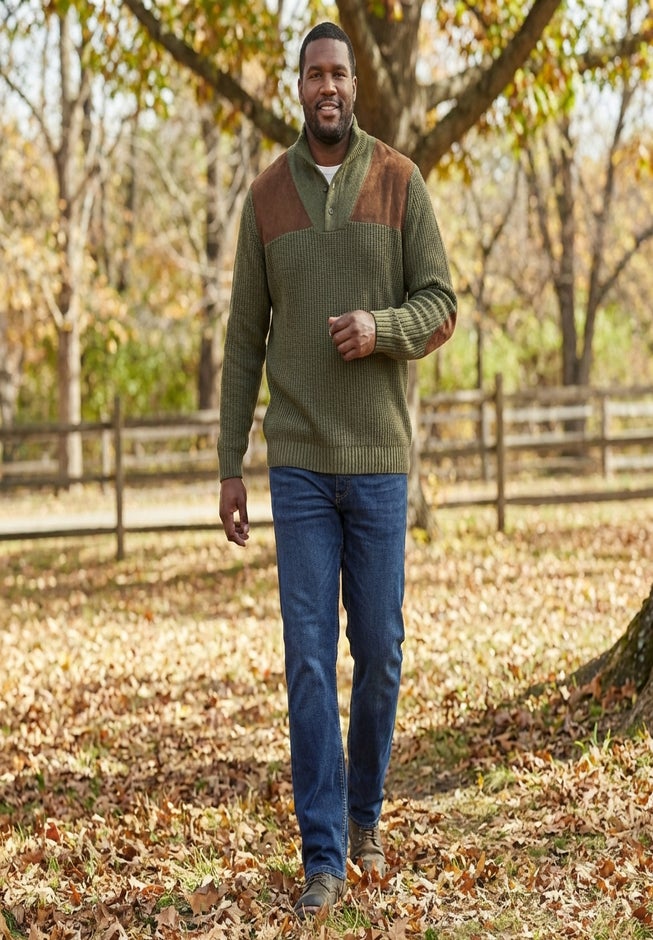 Patch Sweater with Mock Neck image number 2