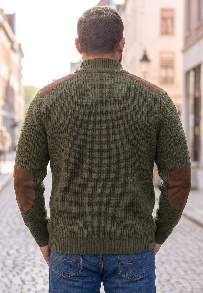 Patch Sweater with Mock Neck image number 2