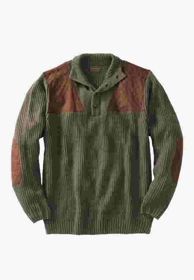 Patch Sweater with Mock Neck image number 0
