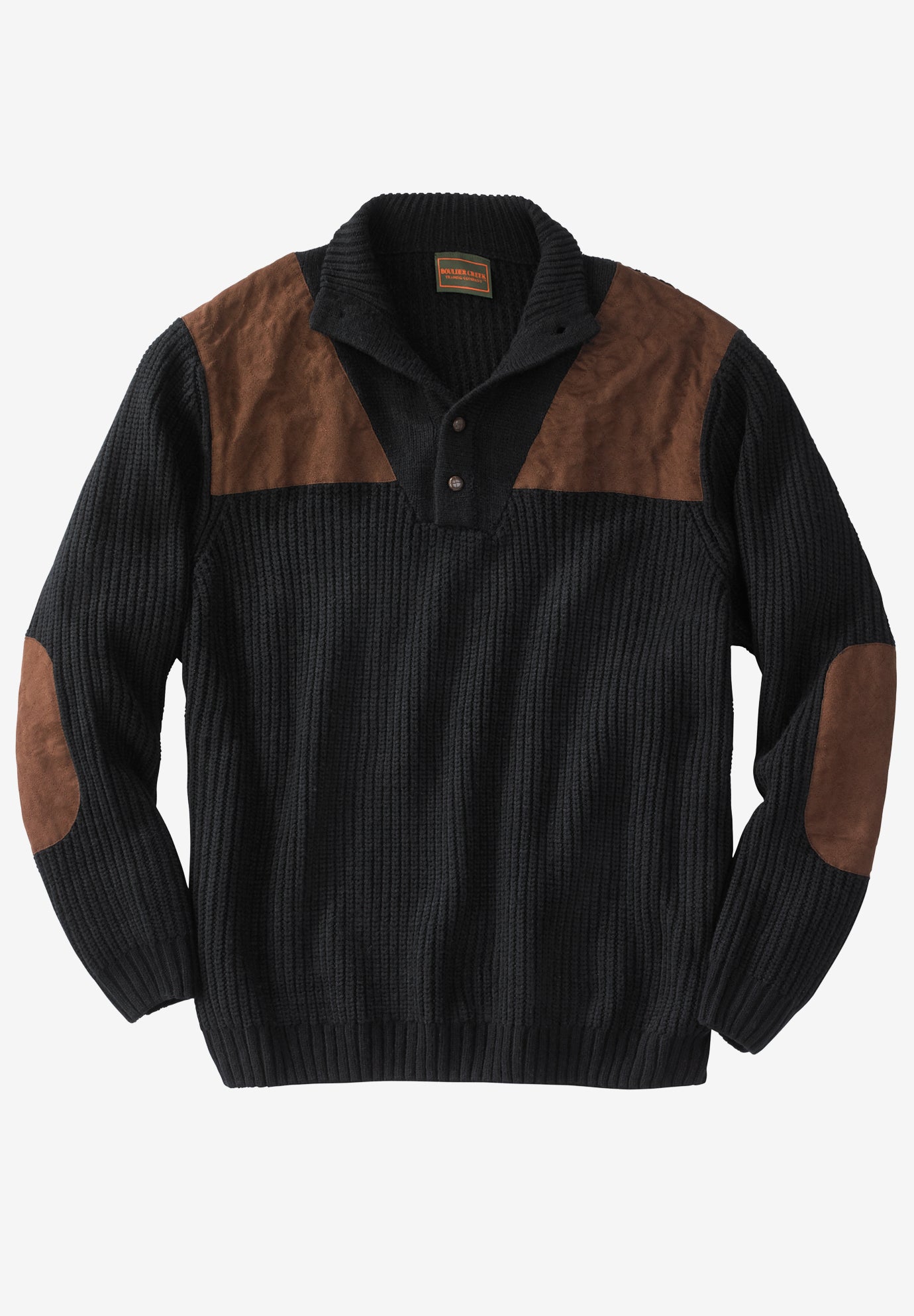 Patch Sweater with Mock Neck image number 0