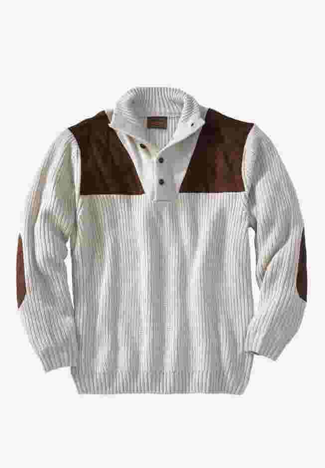 Patch Sweater with Mock Neck image number 0