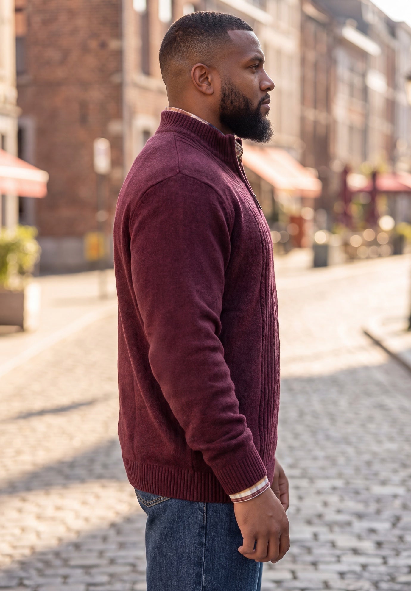 Shoreman&rsquo;s Quarter Zip Cable Knit Sweater image number 3