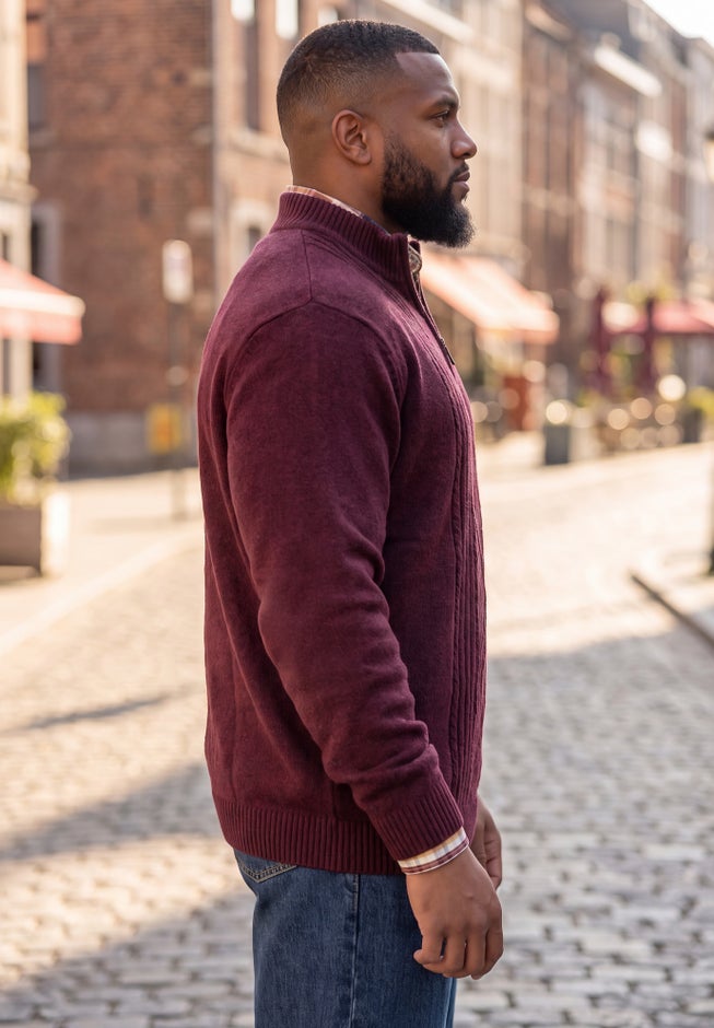 Shoreman&rsquo;s Quarter Zip Cable Knit Sweater image number 3
