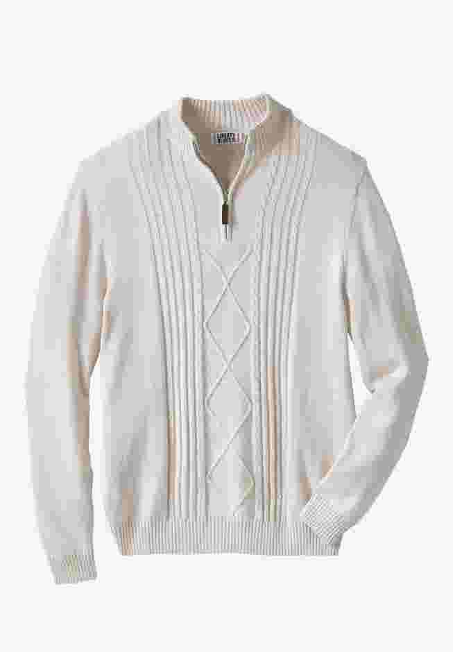 Shoreman's Quarter Zip Cable Knit Sweater image number 0