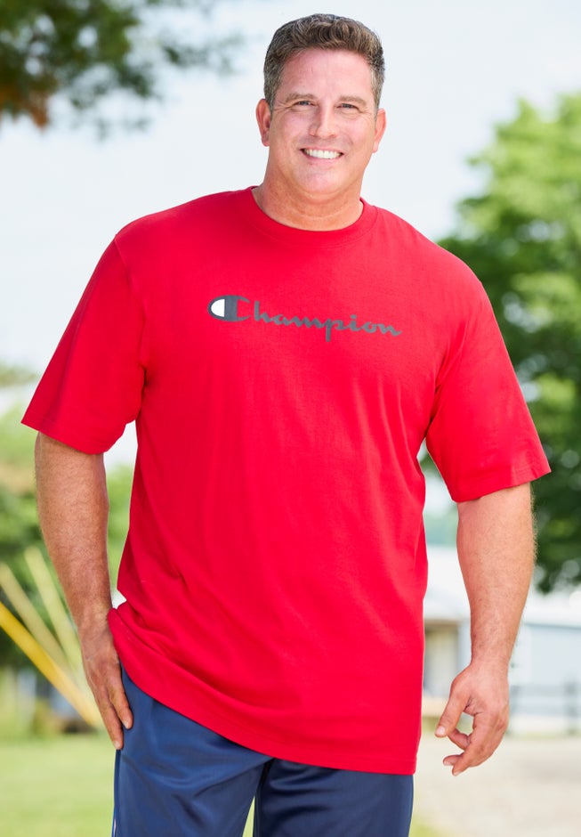 Opt Script Tee Athletic Script Tee - Soft Short Sleeve, Briefly Brown | King Size