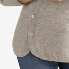 Stretch Scoop Neck Curved Hem With Buttons Pullover Sweater image number null