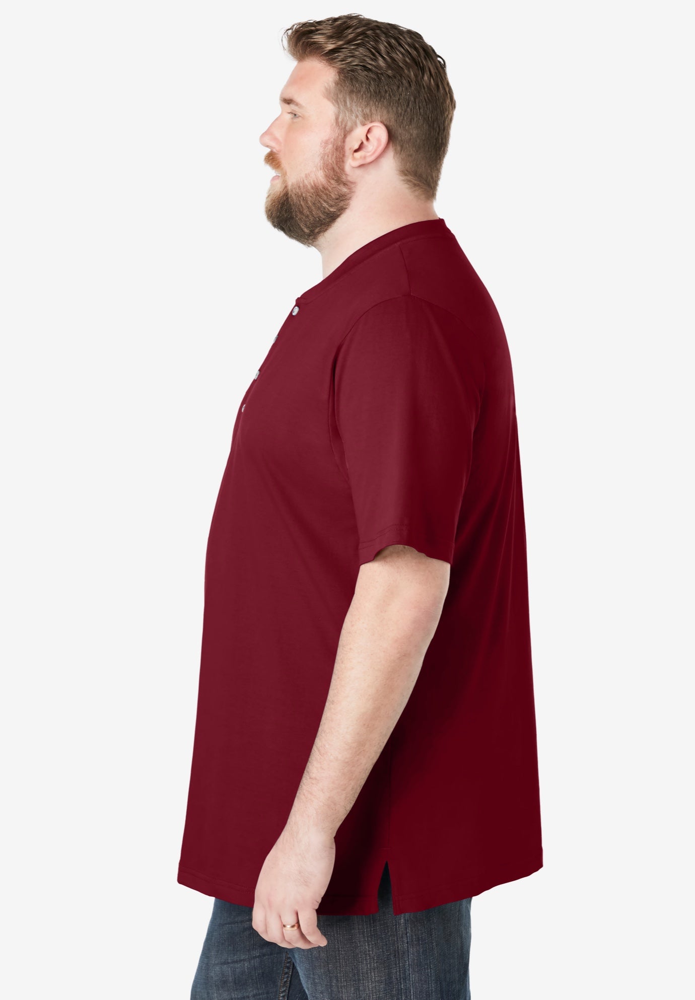 Shrink-Less Lightweight Henley T-Shirt image number 2