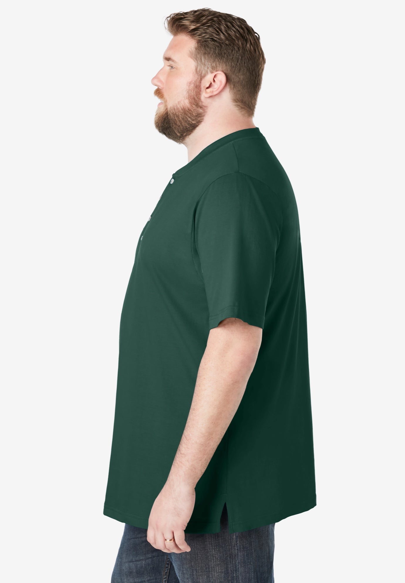 Shrink-Less Lightweight Henley T-Shirt image number 2