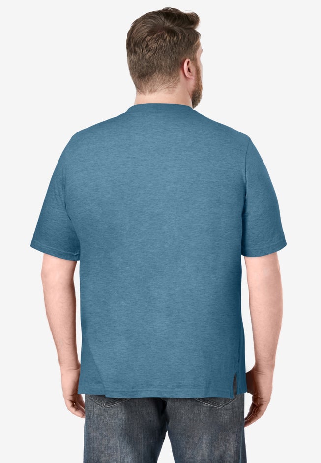 Shrink-Less Lightweight Henley T-Shirt image number 1