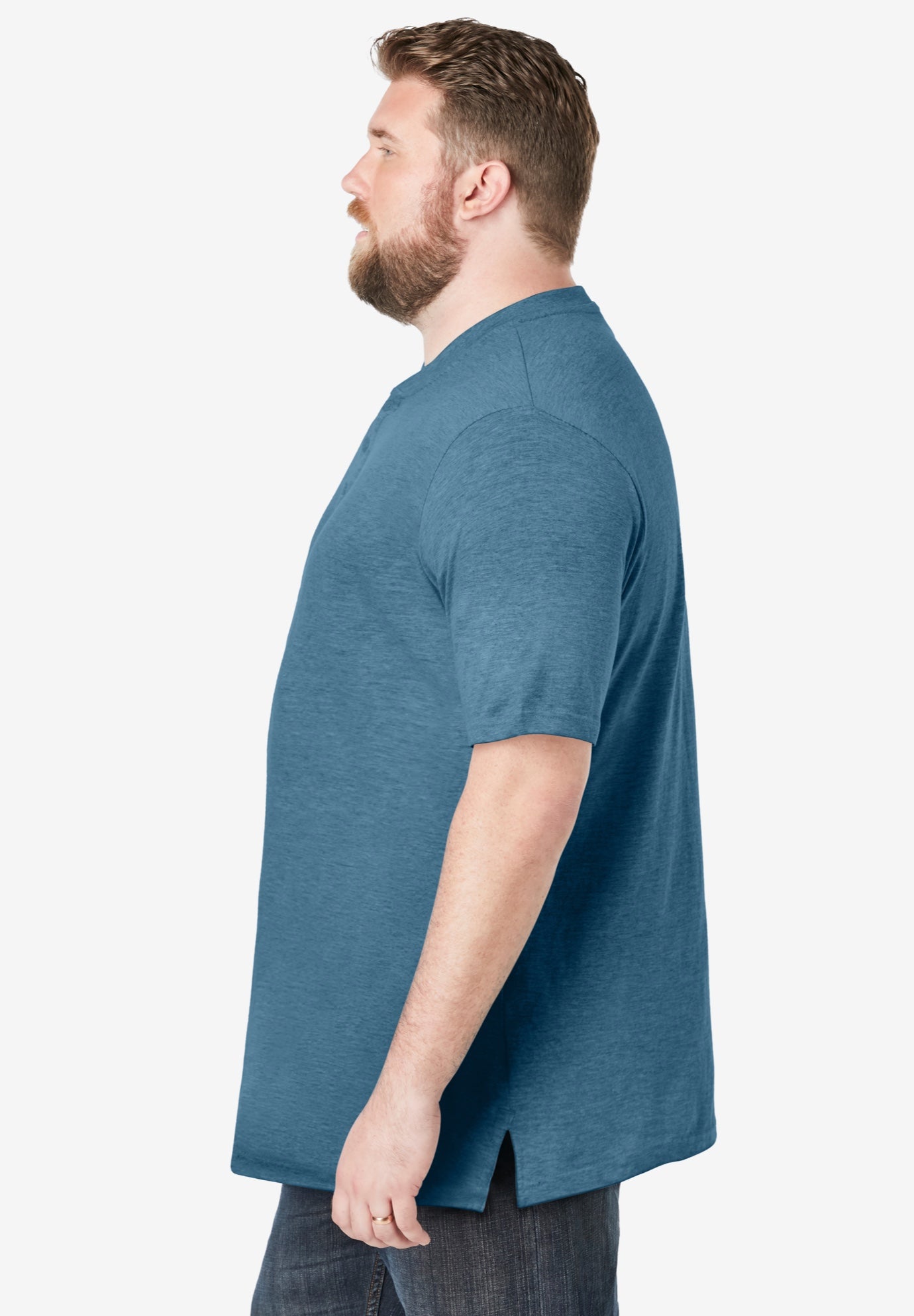 Shrink-Less Lightweight Henley T-Shirt image number 2