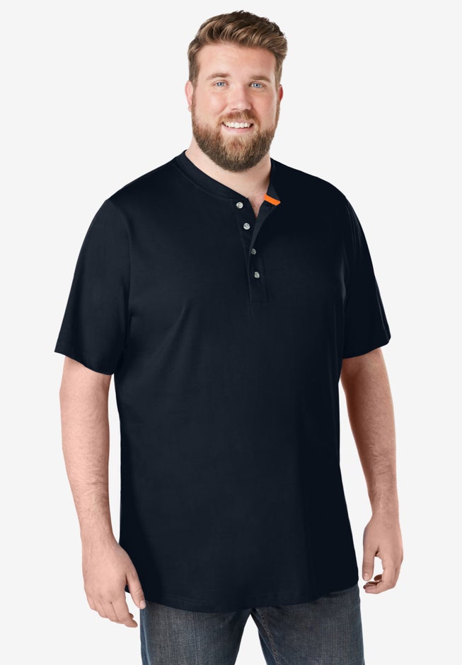 Shrink-Less Lightweight Henley T-Shirt image number 3