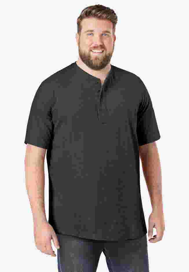 Shrink-Less Lightweight Henley T-Shirt image number 0