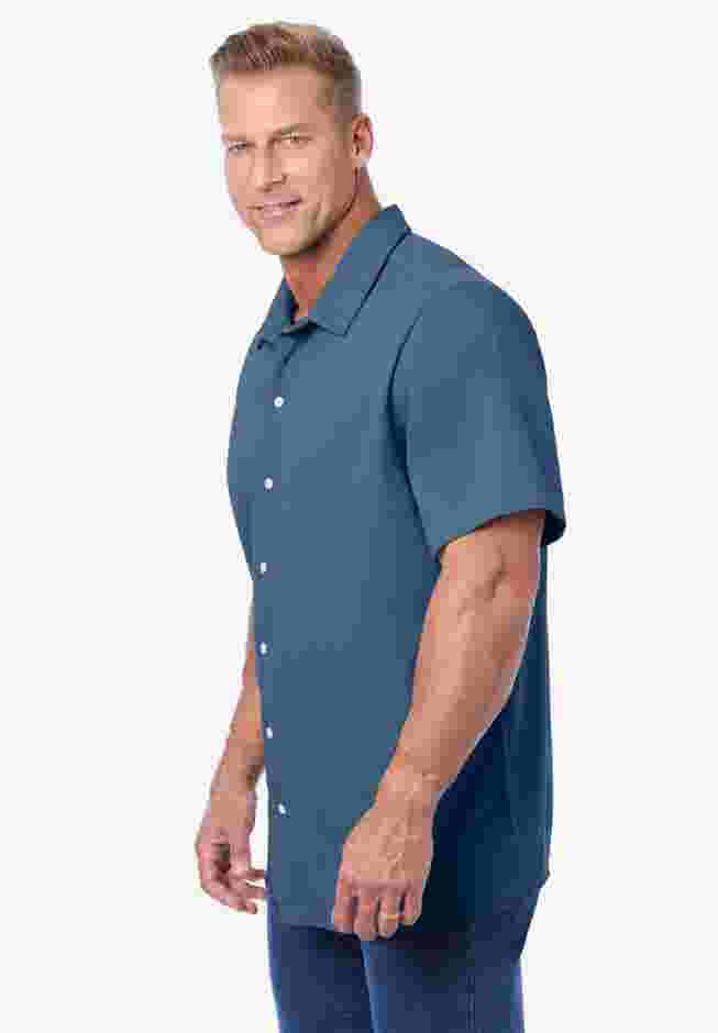 Lightweight Stretch Mesh Piqué Button Down Shirt image number 2