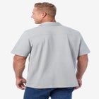 Lightweight Stretch Mesh Piqué Button Down Shirt image number null