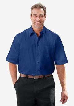mens xxl dress shirts Comfort Stretch Non-Iron Solid Shirt With Contrast Trim Cotton/lyocell/linen Big & Tall Dress Shirts