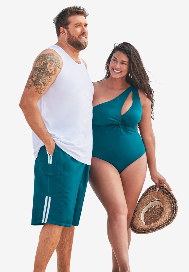 10" Double Stripe Swim Board Shorts image number 5