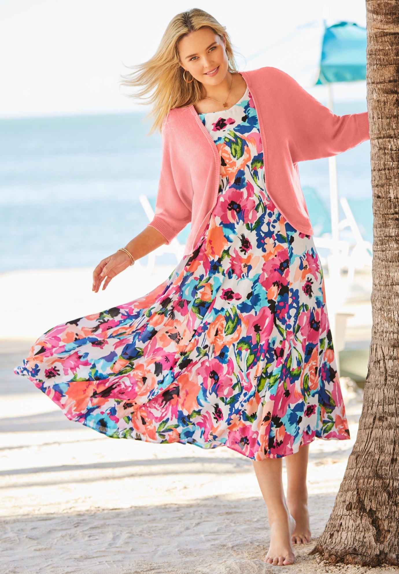 Rib Trim Cardigan Shrug Sweater image number 0