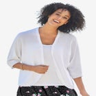 Rib Trim Cardigan Shrug image number null