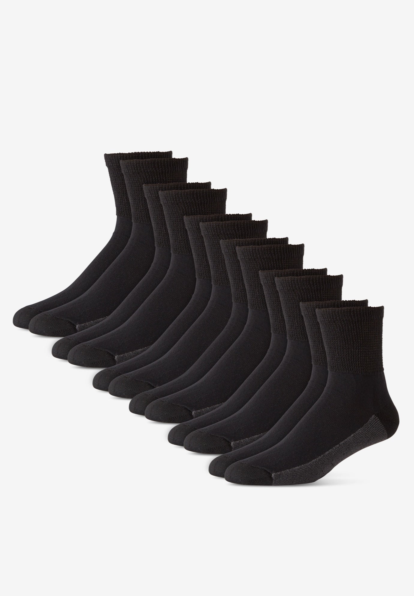 1/4" Length Cushioned Crew 6 Pack Socks image number 0