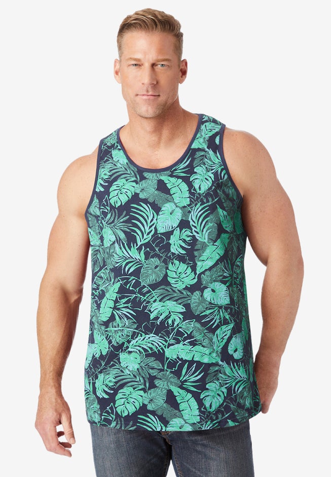 Shrink-Less™ Lightweight Tank - Relaxed Fit, Tidal Green Leaf | King Size