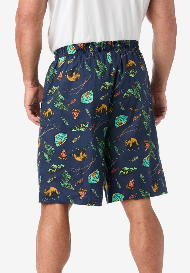Full-elastic waist woven sleep shorts image number 1