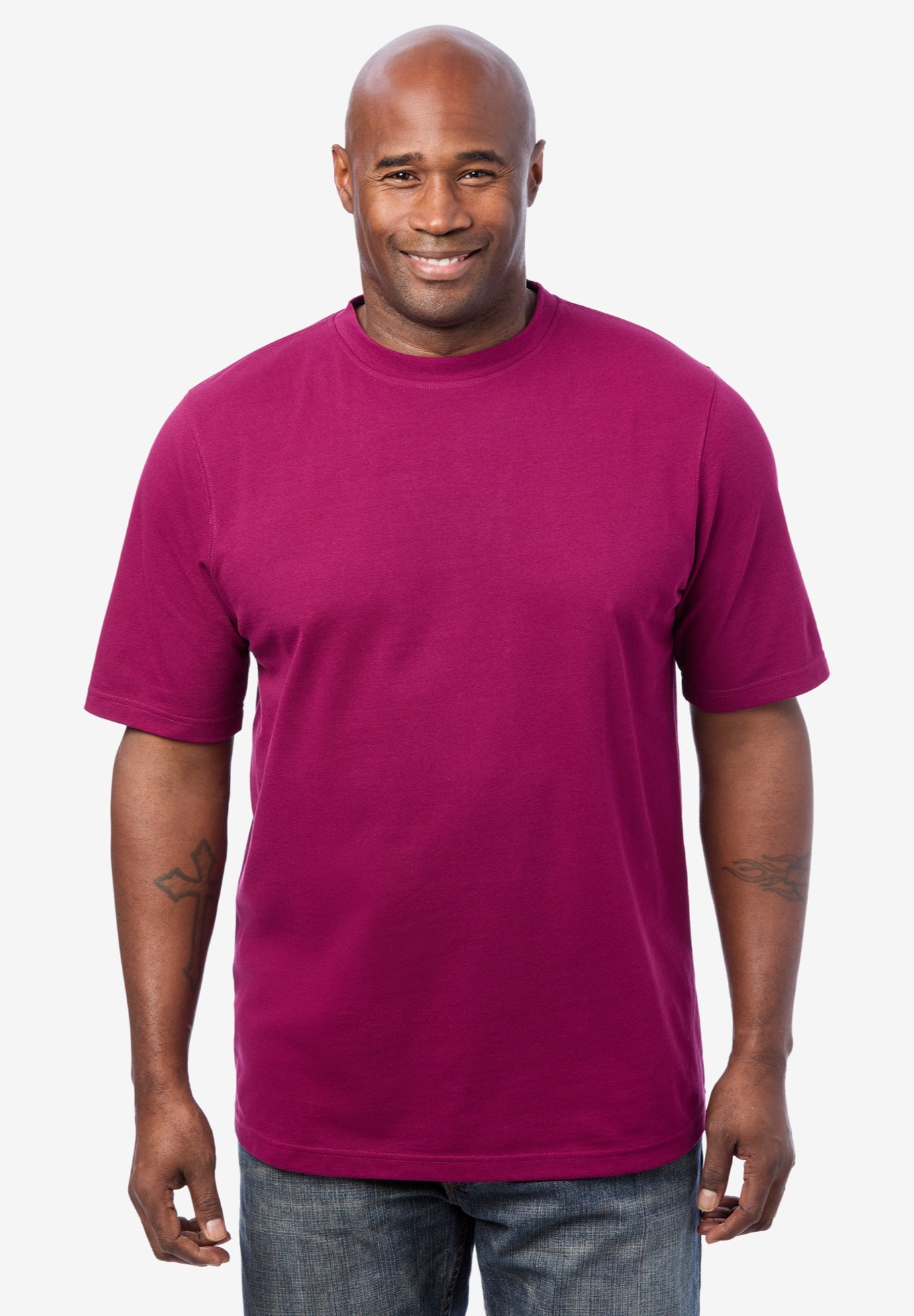 Lightweight Stretch Mesh Pique Crewneck image number 3