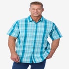 Plaid Wrinkle-Resistant Short Sleeve Button Down image number null