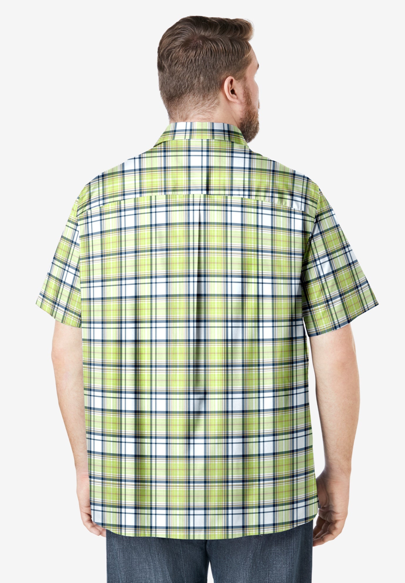Plaid Wrinkle-Resistant Short Sleeve Button Down image number 2