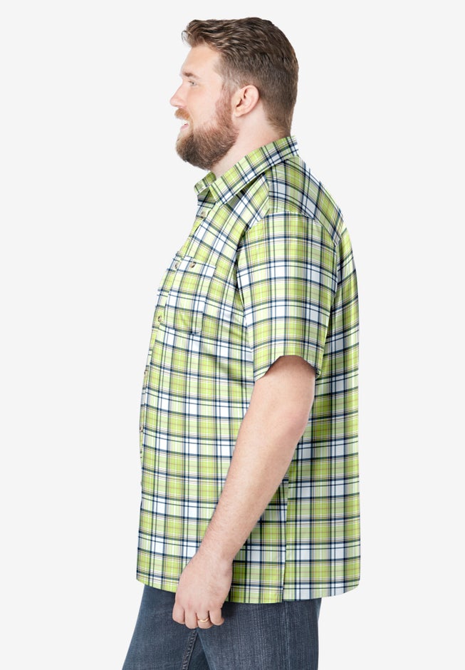 Plaid Wrinkle-Resistant Short Sleeve Button Down image number 3