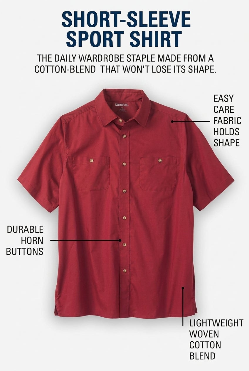 Plaid Wrinkle-Resistant Short Sleeve Button Down image number 1
