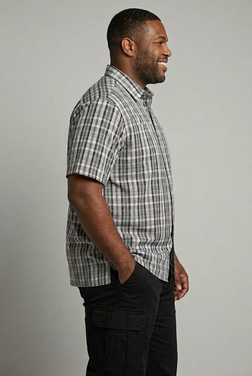 Plaid Wrinkle-Resistant Short Sleeve Button Down image number 2