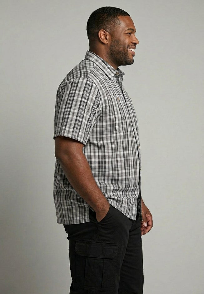 Plaid Wrinkle-Resistant Short Sleeve Button Down image number 2