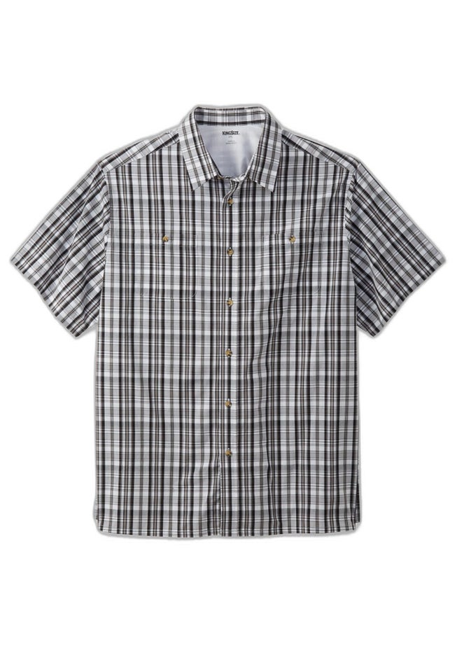 Plaid Wrinkle-Resistant Short Sleeve Button Down image number 4