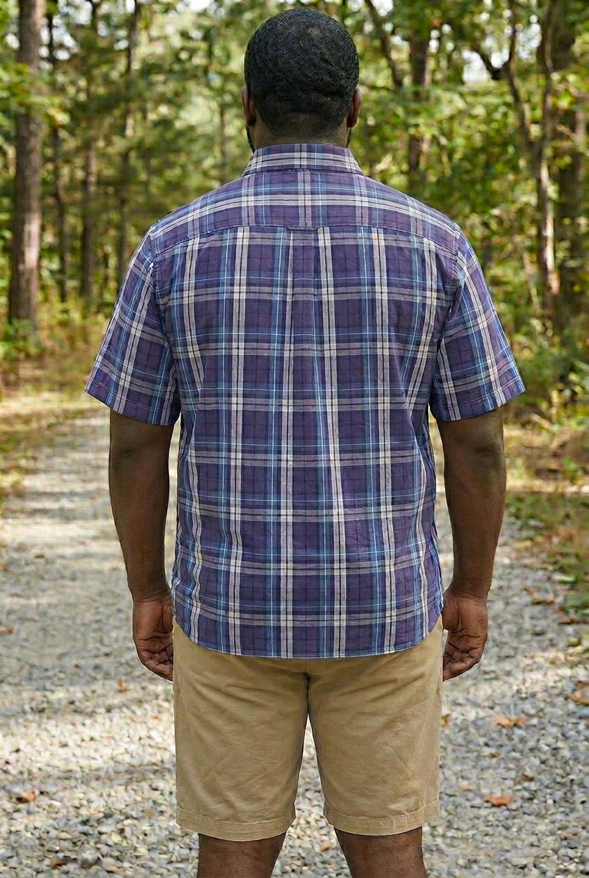 Plaid Wrinkle-Resistant Short Sleeve Button Down image number 3