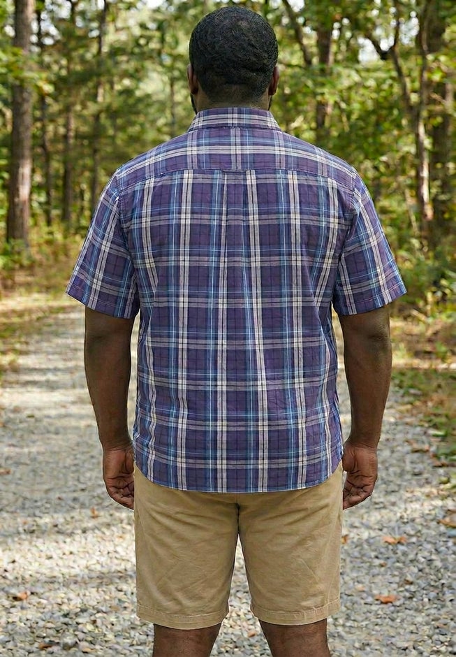 Plaid Wrinkle-Resistant Short Sleeve Button Down image number 3