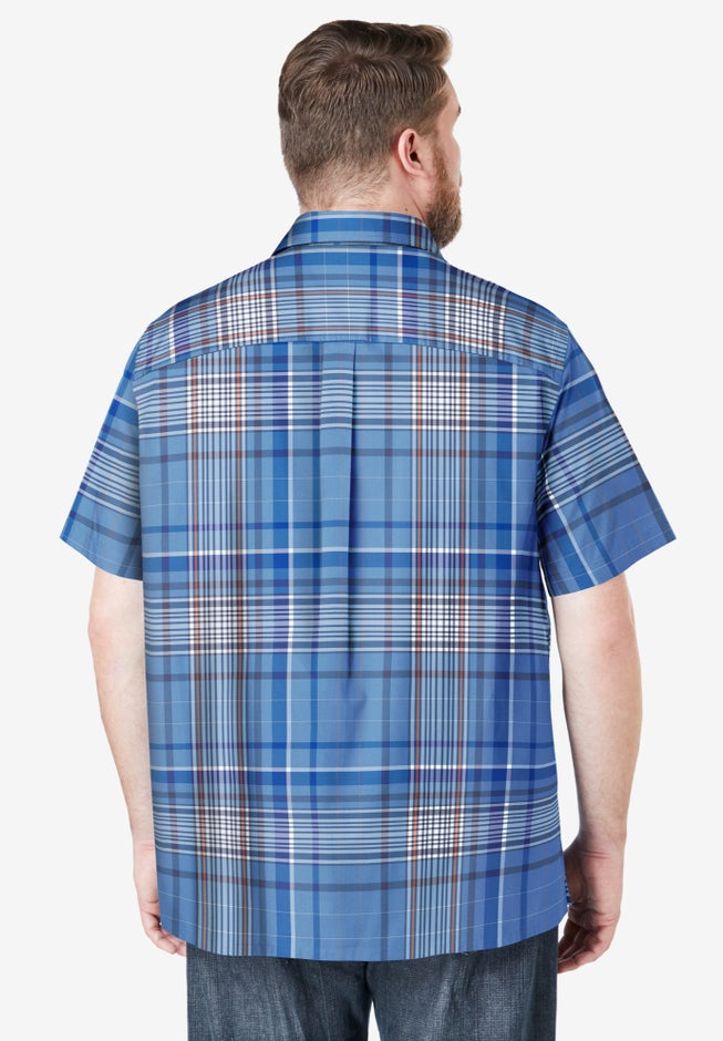 Plaid Wrinkle-Resistant Short Sleeve Button Down image number 1