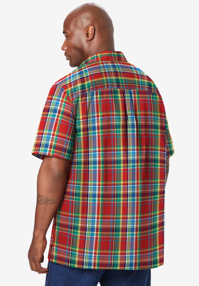 Plaid Wrinkle-Resistant Short Sleeve Button Down image number 2