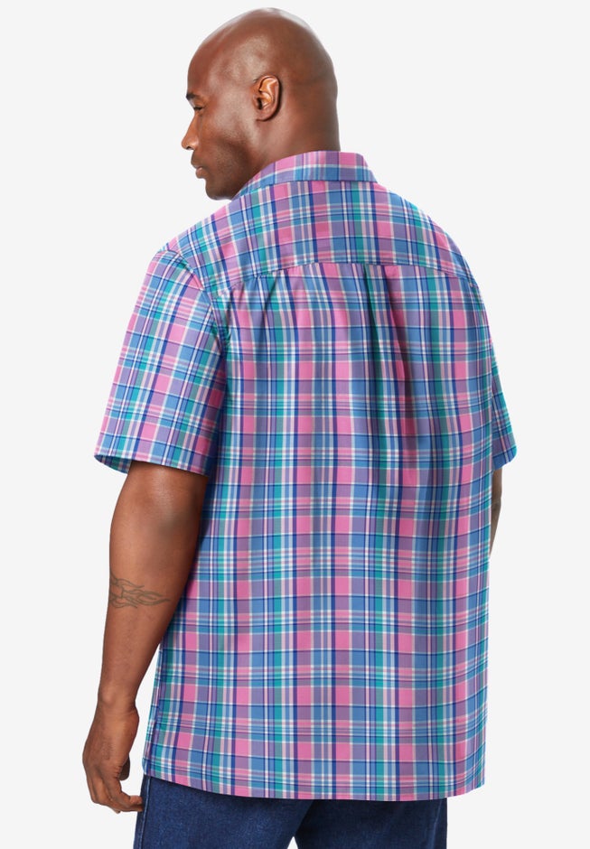 Plaid Wrinkle-Resistant Short Sleeve Button Down image number 2