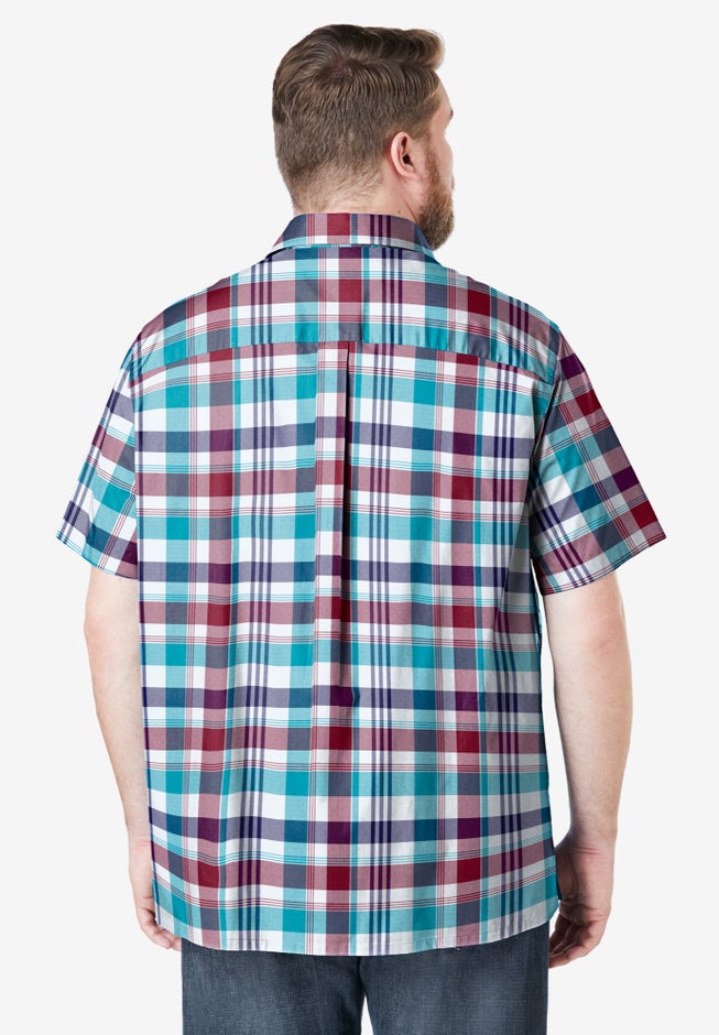 Plaid Wrinkle-Resistant Short Sleeve Button Down image number 2