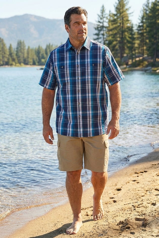 short sleeve plaid dress shirts Amazon.com: Alimens & Gentle Mens Plaid Short Sleeve Button Down Shirts Cotton Regular Fit Casual Gingham Shirts : Clothing, Shoes & Jewelry